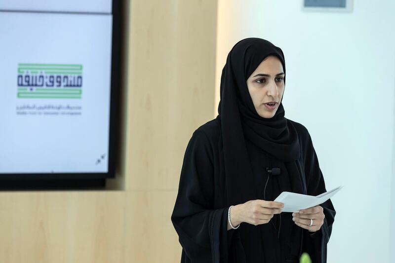 ABU DHABI, UNITED ARAB EMIRATES. 12 FEBRUARY 2020. Mrs Mouza Al Nasri. The Khalifa Fund and Facebook Middle East memorandum signing ceremony at the Dubai Youth Hub for the #shemeansbusiness launch that will empower Emirati woman in the start-up sphere. (Photo: Antonie Robertson/The National) Journalist: Alkesh Sharma. Section: Business.
