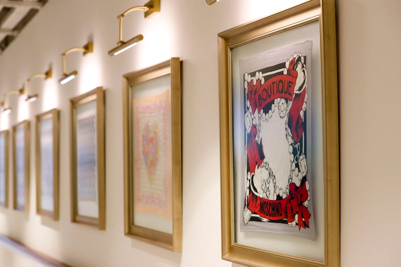 Artwork on the walls of Cafe Milano, Expo 2020 Dubai are matched with the vibe.