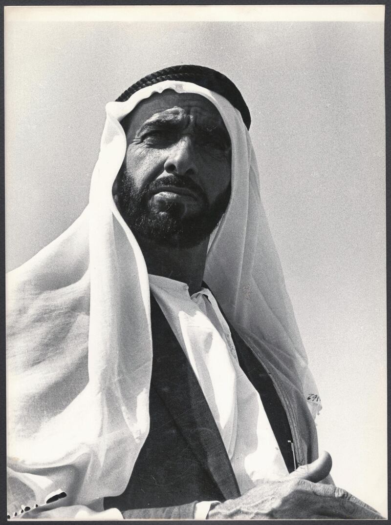 Portrait of Sheikh Zayed, circa 1970s. Copyright Zaki Nusseibeh