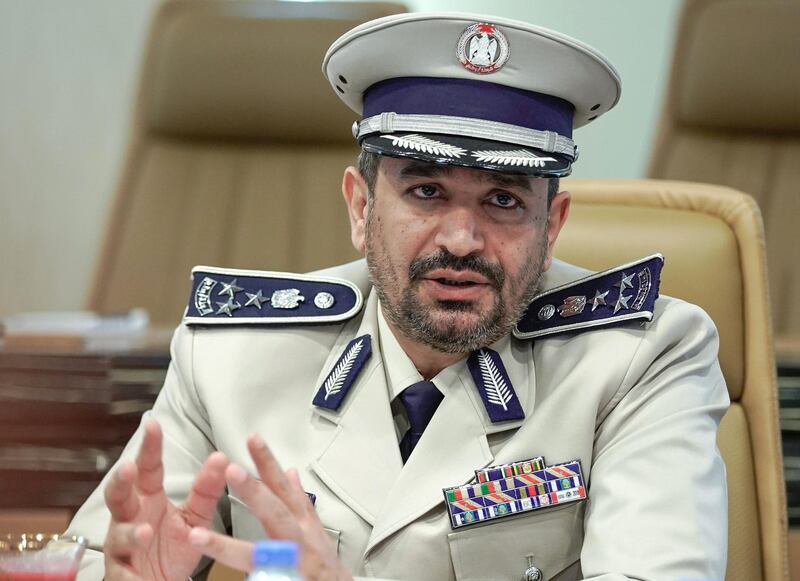 Abu Dhabi, United Arab Emirates, February 10, 2020.  
STORY BRIEF:  Press conference on cyber phone fraud.
 Brigadier General Imran Ahmed Al Mazrouei, Director of Criminal Investigation Department at Abu Dhabi Police, talks about cyber phone fraud.
Victor Besa / The National
Section:  NA
Reporter:  Haneen Dajani