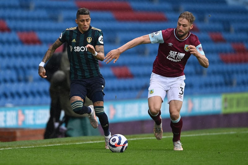 Charlie Taylor - 6: Surging run down left and decent ball into middle after 15 minutes. Fine recovery challenge to prevent Raphinha shooting at goal. One of Burnley's better players on bad day at office for Clarets. AFP