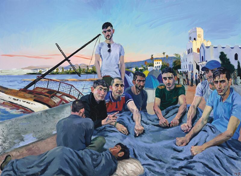 ‘Refugees 4’ by Liu Xiaodong (2015). Courtesy of the artist and Massimo De Carlo