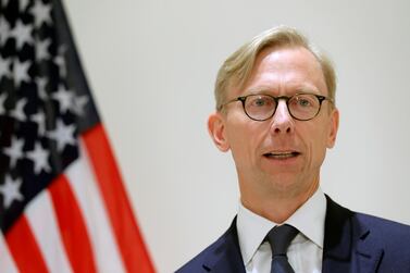 Brian Hook, the US special representative for Iran, speaks at a news conference in London on June 28, 2019. Reuters