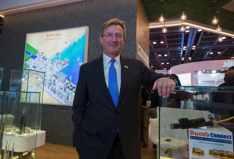 Dubai, United Arab Emirates - Interview with Andrew Shaw, Managing Director of Ducab at WETEX, Dubai International Convention and Exhibition Centre.  Leslie Pableo for The National for Jennifer Ghana's story