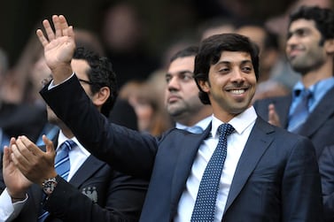 Sheikh Mansour bin Zayed Al Nahyan at the Etihad Stadium on August 23, 2010, a week before completing a takeover for Manchester City. AFP