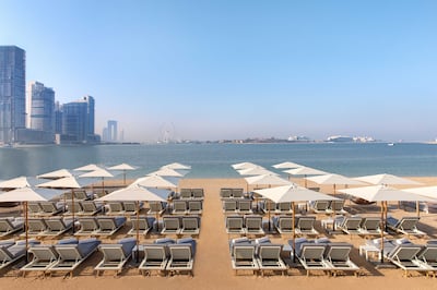 The hotel's promenade and private beach. Photo: voco Dubai The Palm