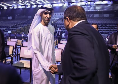 Dr Thani Al Zeyoudi, Minister of State for Foreign Trade, pictured at an event to mark the UAE's trade agreement with India. Victor Besa / The National
