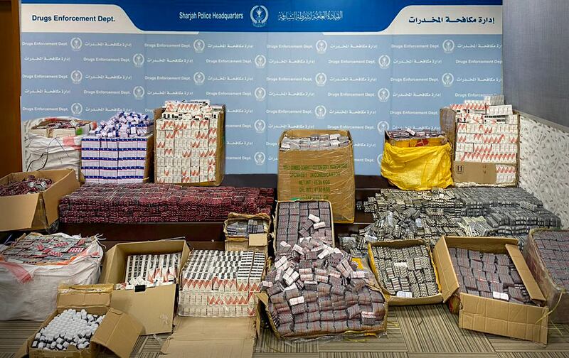 Sharjah Police seized drugs worth Dh14 million stashed in a shipment. Photo: Sharjah Police