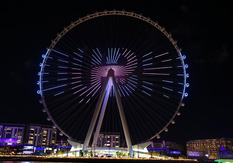 The  opening of the world's largest observation wheel, Ain Dubai, on Bluewaters Island