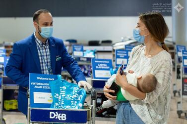 Tourists from Ukraine arrive at Dubai International Airport on flydubai flight. Courtesy: Dubai Media Office