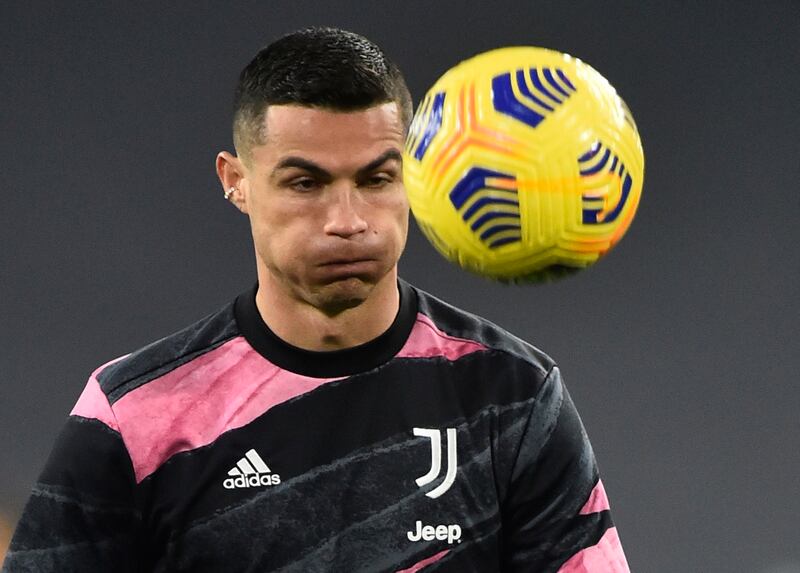 Juventus' Cristiano Ronaldo during the warm up before the match. Reuters