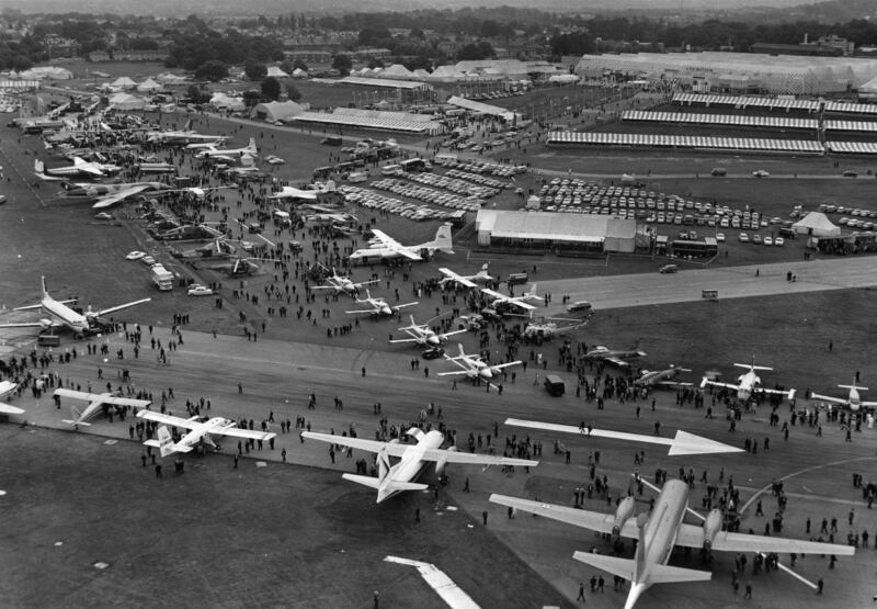 The Farnborough Airshow in Hampshire has played host to the latest and greatest from the aerospace industry since 1948. Here, 'The National' takes a look back at 74 years of aviation. All photos: Getty Images