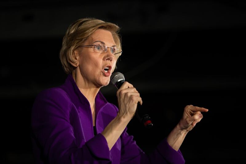 US Senator Elizabeth Warren speaks during an organizing event at the Arc in the borough of Queens, New York City on March 8, 2019. / AFP / COREY SIPKIN

