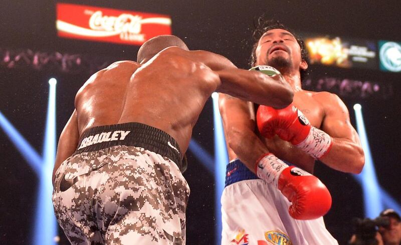 The Filipino sporting icon conceded finding Bradley a better fighter from the previous bout. Joe Klamar / AFP