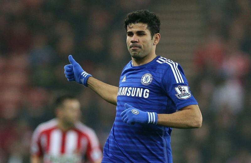 Chelsea's Diego Costa shown in action during the club's goalless draw with Sunderland on Saturday in the Premier League. Ian MacNicol / AFP / November 29, 2014

