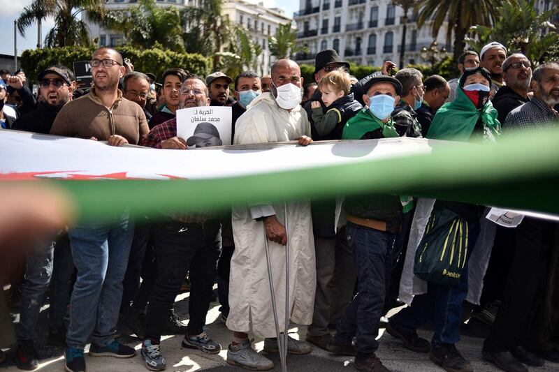 Algerians gather during an anti-government demonstration in the capital Algiers. AFP