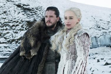 Jon Snow and Daenerys Targaryen stand together in this shot ahead of season eight. Courtesy Helen Sloan / HBO