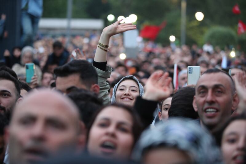 Mr Erdogan's supporters cheer in Istanbul. EPA