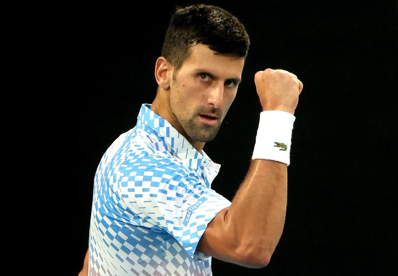 Serbia's Novak Djokovic defeated Alex de Minaur of Australia in straight sets at the Australian Open on Monday, January 23, 2023. EPA