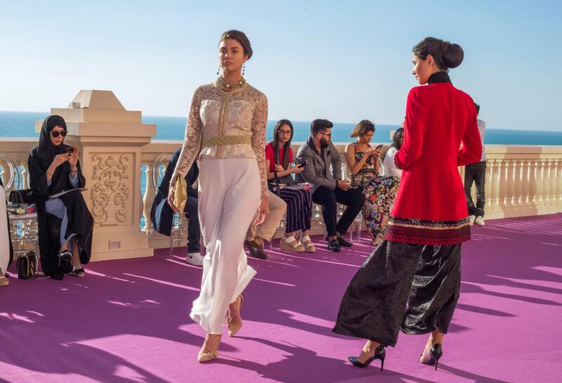 DUBAI, UNITED ARAB EMIRATES -S by Samar at the second day of Dubai Modest Fashion Show at Emerald Palace Kempinski, Dubai.  Leslie Pableo for The National for Hafsa Lodi's story