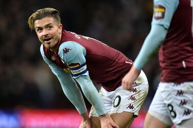 epa08173808 Jack Grealish of Aston Villa during the Carabao Cup semi final second leg match between Aston Villa and Leicester City in Birmingham, Britain, 28 January 2020. EPA/PETER POWELL EDITORIAL USE ONLY. No use with unauthorized audio, video, data, fixture lists, club/league logos or 'live' services. Online in-match use limited to 120 images, no video emulation. No use in betting, games or single club/league/player publications