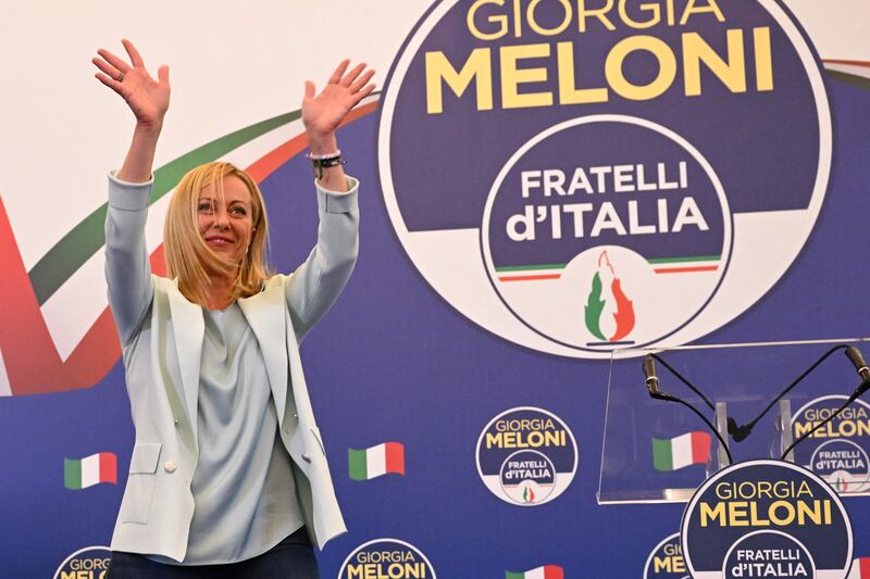 Giorgia Meloni is poised to become Italy's first female prime minister. AFP