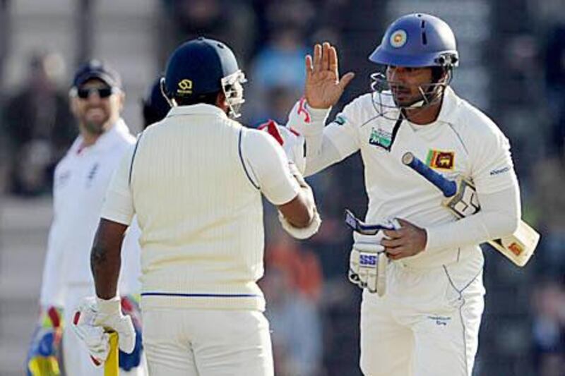 Sri Lanka's Kumar Sangakkara, right, played the captain's role to perfection despite taking over as a stop-gap arrangement.