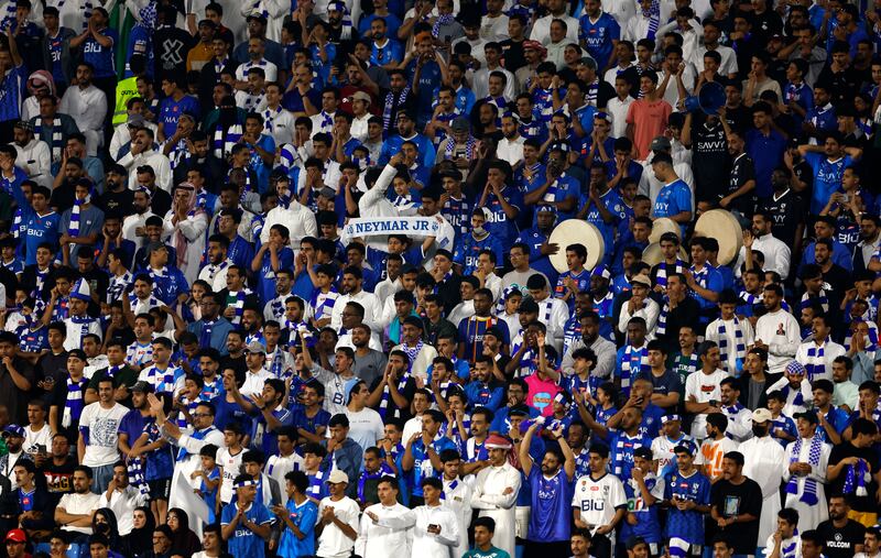 Al Hilal fans during the game against Damac. Getty
