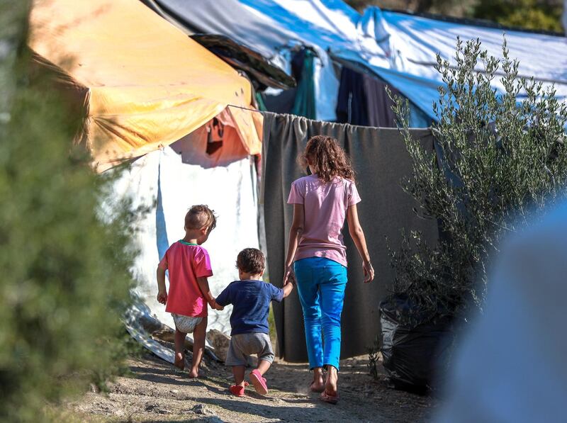 Marmaro, Mytilene, Greece, September 12,2018.  The Moria "Open" refugee camp.  The Moria camp tents are sectioned in a terrace like manner on the side of a  hill.
Victor Besa/The National
Section:  WO
Reporter:  Anna Zacharias