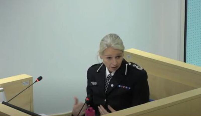Lucy D'Orsi, deputy assistant commissioner at National Counter Terrorism Police Headquarters, giving evidence at the Manchester Arena Inquiry.