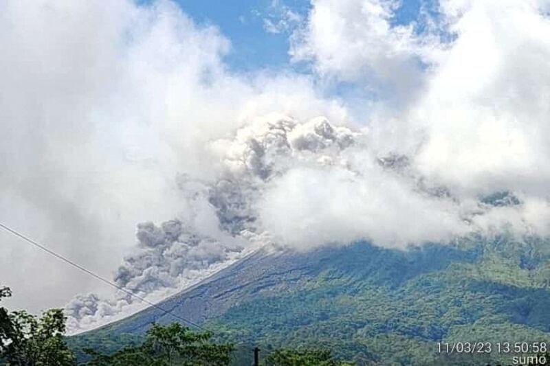 The volcano in country's Yogyakarta special region erupted at about 12pm local time (5am GMT). Reuters