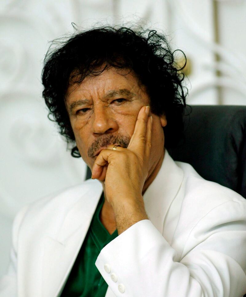 epa02973565 (FILE) A file picture dated 04 August 2008 shows former Libyan leader Muammar Gaddafi  during a meeting with Tunisian intellectuals in la Marsa near Tunis, Tunisia. According to media reports on 20 October 2011, Gaddafi was captured close Sirte, Libya.  EPA/STR *** Local Caption ***  02973565.jpg