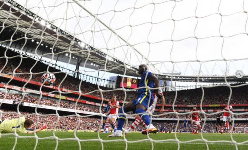 Romelu Lukaku scores Chelsea's first goal. Getty