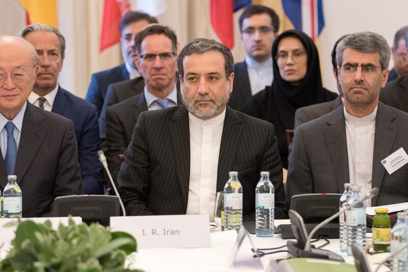 epa06761971 Iranian Deputy-Foreign Ministers Abbas Araghchi attends a JCPOA Joint Commission meeting at the Palais Coburg, in Vienna, Austria, 25 May 2018. The JCPOA Joint Commission is chaired on behalf of EU High Representative Federica Mogherini by EEAS Secretary General Helga Maria Schmid and is attended by the E3+2 (Germany, France, the United Kingdom, China, Russia) and Iran.  EPA/FLORIAN WIESER