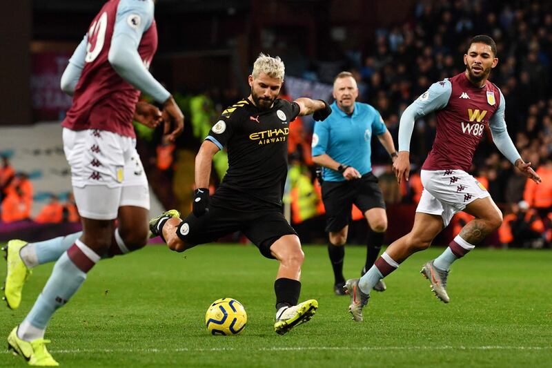 Manchester City's Sergio Aguero became the all-time leading overseas goalscorer in the Premier League. AFP