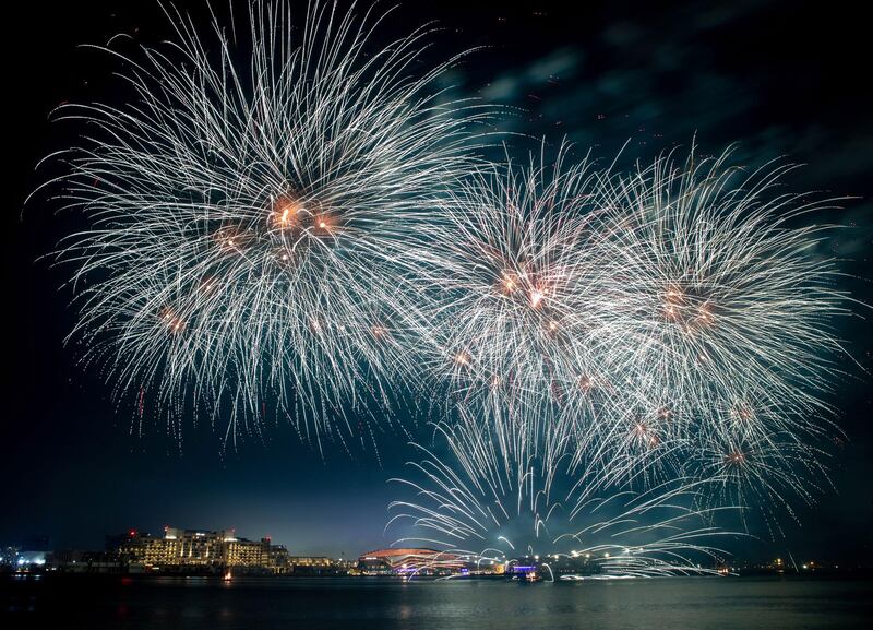 Fireworks are set off from the Yas Bay waterfront to mark Eid Al Fitr on May 13th, 2021.  Victor Besa / The National.
Reporter: None for News