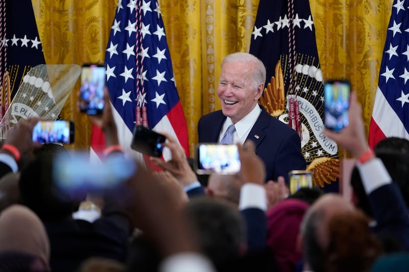 President Joe Biden at an Eid Al Fitr celebration at the White House. Sources say it is unlikely a similar event will be held this year. AP