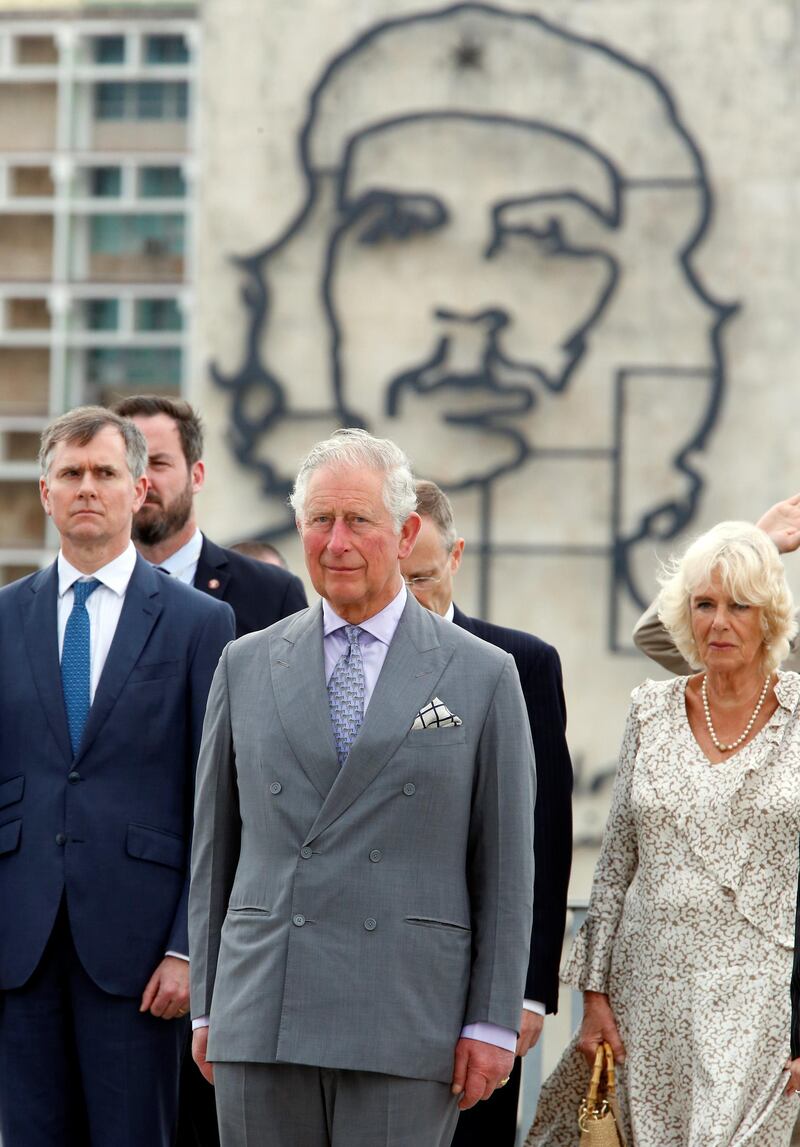 Prince Charles and Camilla at Revolution Square in Havana, Cuba. EPA