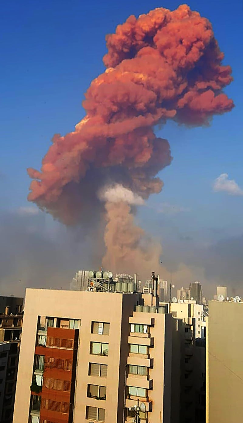 The scene of the explosion that rocked Beirut. AFP