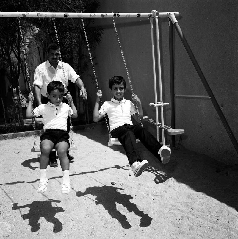 The future President and Ruler of Abu Dhabi, Sheikh Mohamed bin Zayed and Sheikh Hazza bin Zayed in the 1960s. The Al Nahyan family is from Al Ain and has remained strongly connected to the Garden City. Photo: National Archives