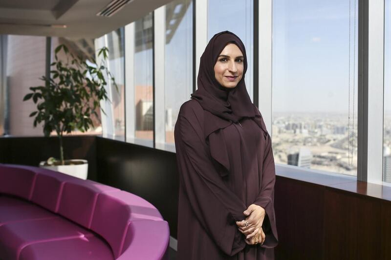 The 40-year-old mother-of-four Hala Badri at her du office in Dubai. Sarah Dea / The National￼￼￼￼
