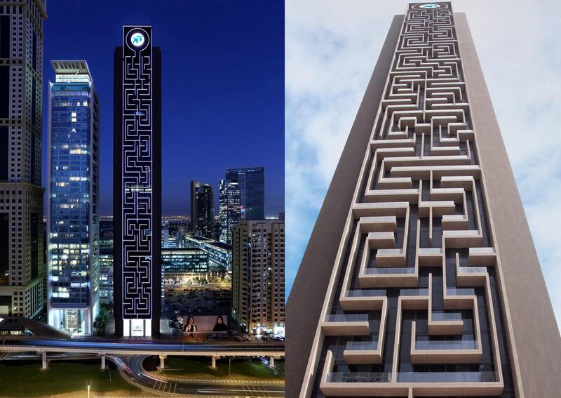 Maze Tower of the Dubai-based Al Rostamani Group has been confirmed on Monday by records tally-keeper Guinness World Records as the worlds largest vertical maze. Courtesy WAM