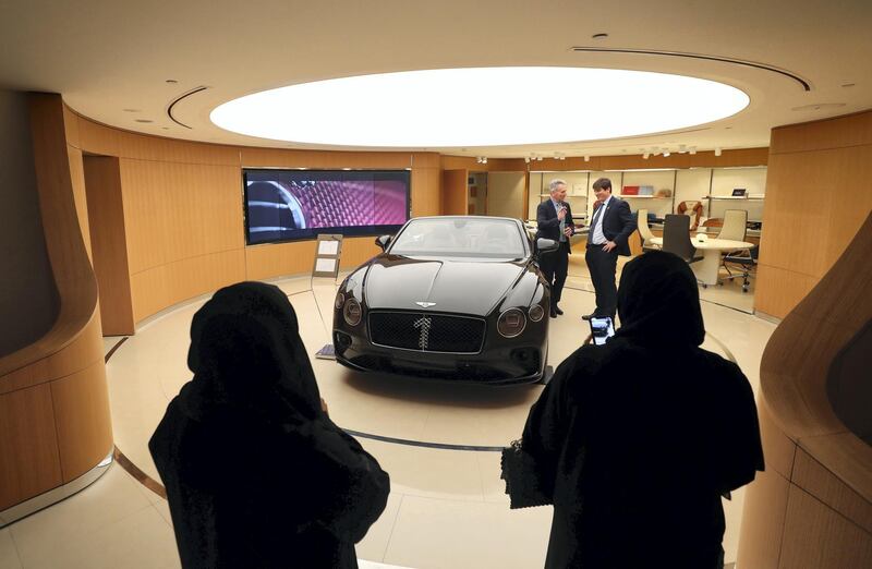 Abu Dhabi, United Arab Emirates - Reporter: Simon Wilgress-Pipe: A Bentley Continental GT convertible. The opening of the new Bentley Emirates showroom. Tuesday, January 21st, 2020. Abu Dhabi. Chris Whiteoak / The National