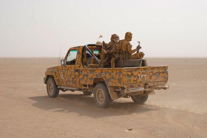 Fighters with forces loyal to Yemen's internationally recognised government hold a position against Houthi rebels in Yemen's northeastern province of Marib. AFP