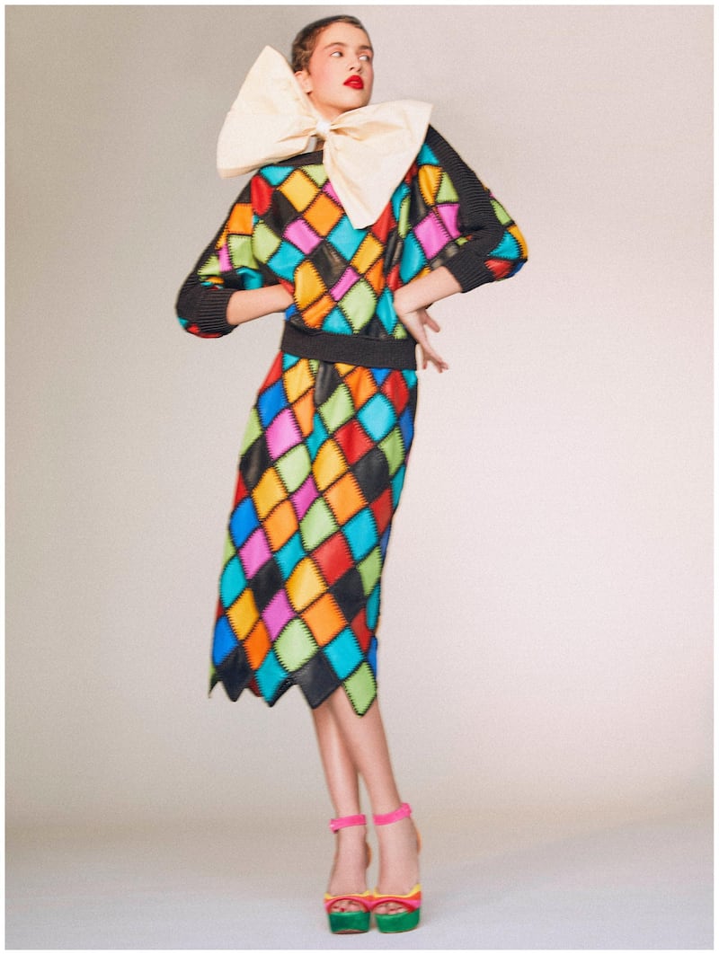 Haute Harlequin. Photography | david vail | 
fashion director | Sarah Maisey

Top, Dh33,950; and skirt, Dh18,050, both from Gucci. Shoes, Dh4,190, Christian Louboutin