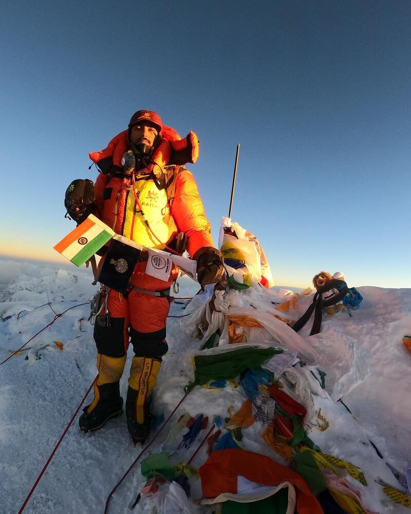 His triumph came days after a six-year ban from mountaineering ended last month. ‘I have completed the expedition without acclimatisation. I have no words to explain how I feel after conquering Everest,’ Mr Yadav told ‘The National’.