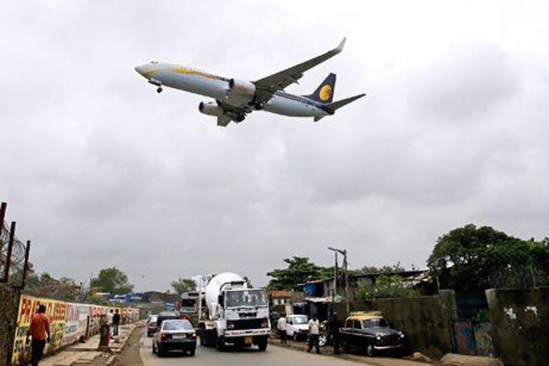 From its home base in Mumbai, Jet Airways will open up dozens of new Indian destinations for Etihad Airways' global network. Pal Pillai / AFP