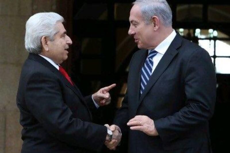 The president of Cyprus Demetris Christofias hosts Israel’s prime minister Benjamin Netanyahu in the Cypriot capital Nicosia yesterday. The two nations are eager to expand diplomatic and economic ties, despite Turkey’s opposition to their hydrocarbon cooperation.