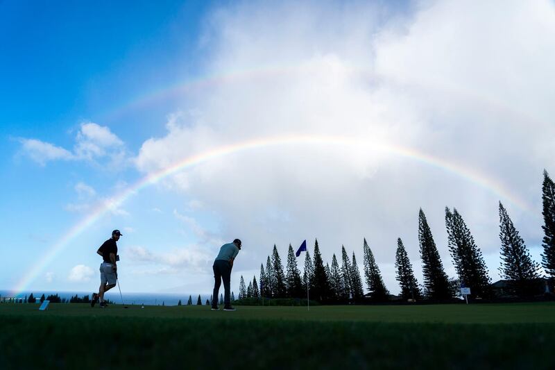 American golfer Martin Trainer putts on the practice area  during the final round in the Sentry Tournament of Champions tournamen on Hawaii on Sunday, January 5. USA TODAY Sports