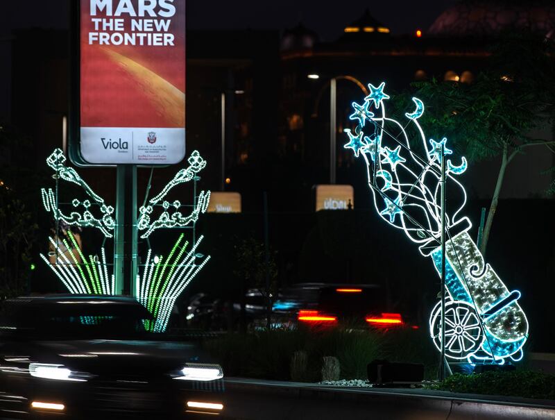 Abu Dhabi, United Arab Emirates, April 5, 2021.   Ramadan lights along the Corniche.
Victor Besa/The National
Section:  NA
For:  Stand alone/Stock